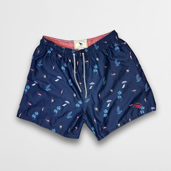 Ted Baker Men's The Worlds Your Lobster Swim Shorts Navy Blue Size M Polyester - Picture 2 of 7
